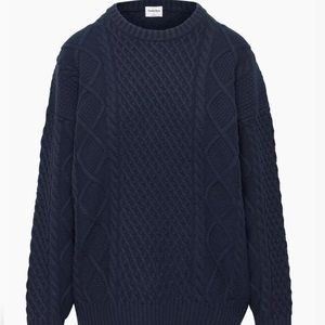 Aritzia Navy Cable Knit Sweater
